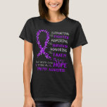 Epilepsy Warrior Supporting Fighter T-Shirt<br><div class="desc">Supporting the fighters- Admiring the survivors-Honouring the taken And never,  ever Giving up Hope Epilepsy Awareness</div>