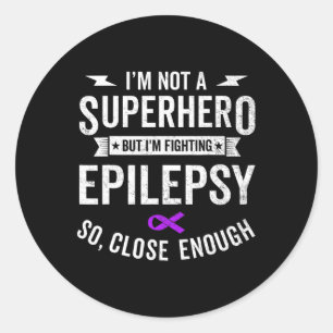 Epilepsy Warrior Survivor Awareness Support Purple Classic Round Sticker