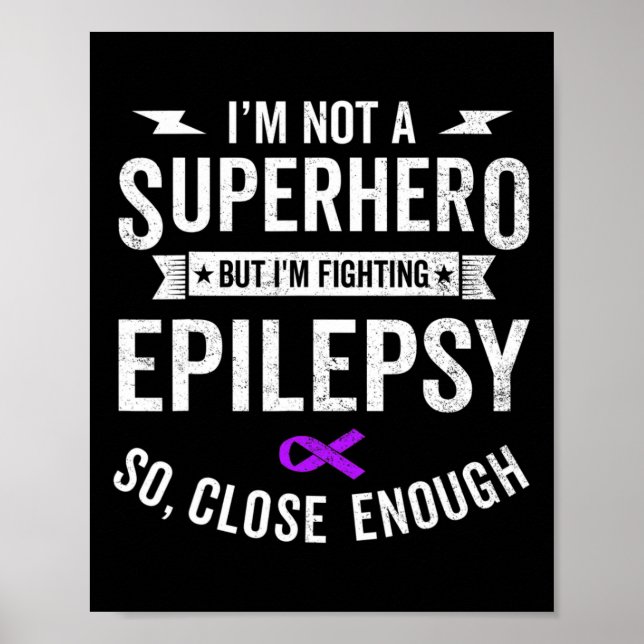 Epilepsy Warrior Survivor Awareness Support Purple Poster (Front)