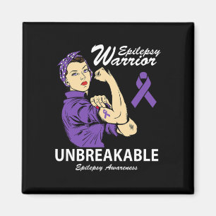 Epilepsy Warrior Unbreakable Epilepsy Awareness Gi Magnet