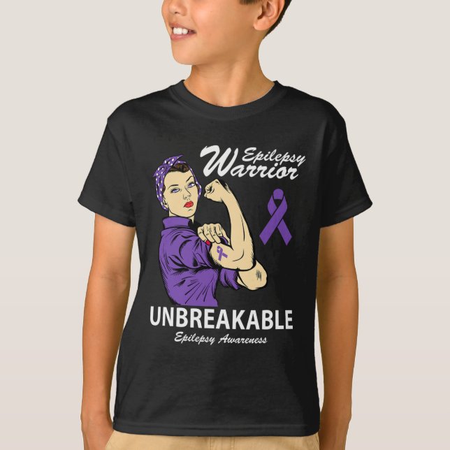 Epilepsy Warrior Unbreakable Epilepsy Awareness Gi T-Shirt (Front)
