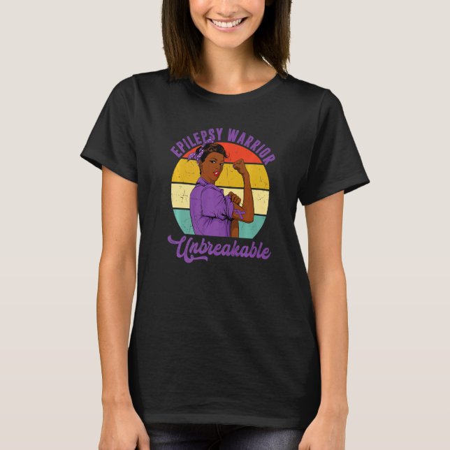 Epilepsy Warrior Unbreakable Melanin Women Girls S T-Shirt (Front)
