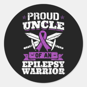 Epilepsy Warrior Uncle Epileptic Seizure Disorder Classic Round Sticker