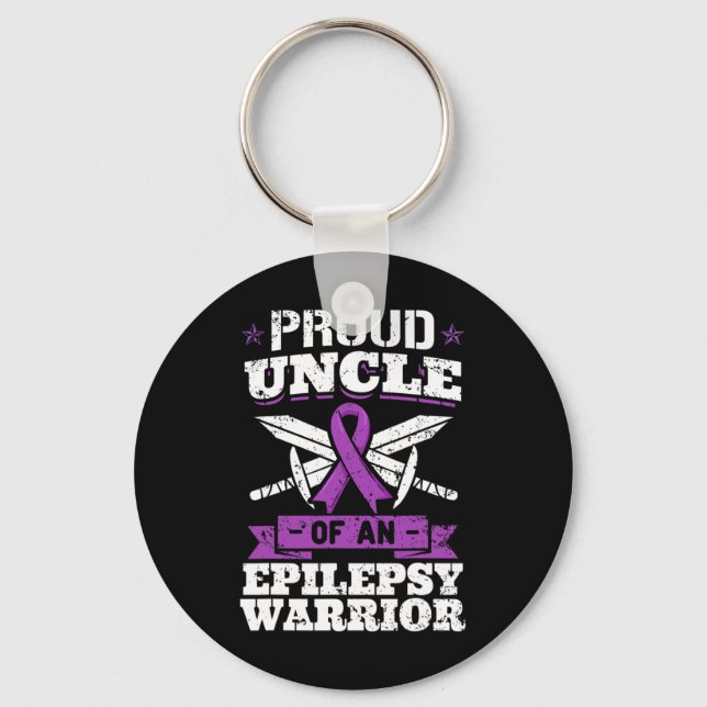 Epilepsy Warrior Uncle Epileptic Seizure Disorder  Key Ring (Front)