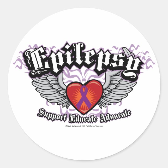 Epilepsy Wings Classic Round Sticker (Front)