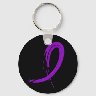 Epilepsy's Purple Ribbon A4 Key Ring