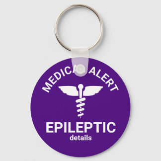 Epileptic Purple Medical Alert Key Ring