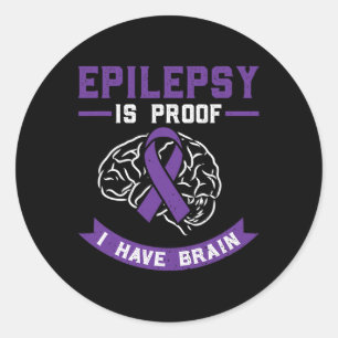Epileptic Warrior and Purple Ribbon Epilepsy Awar Classic Round Sticker