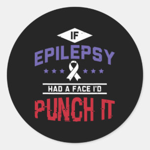 Epileptic Warrior and Purple Ribbon Epilepsy Awar Classic Round Sticker