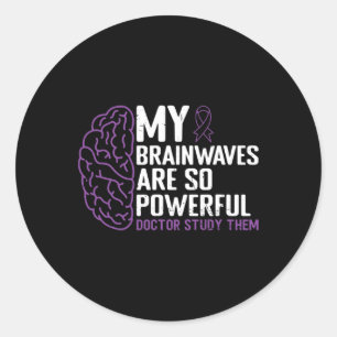 Epileptic Warrior and Purple Ribbon Epilepsy Awar Classic Round Sticker
