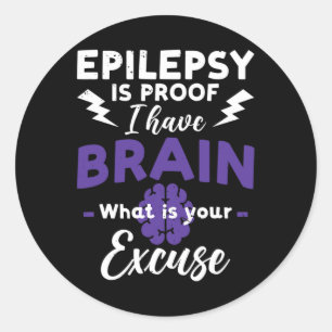 Epileptic Warrior and Purple Ribbon Epilepsy Awar Classic Round Sticker