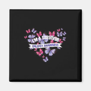Epileptic Warrior and Purple Ribbon Epilepsy Awar Magnet