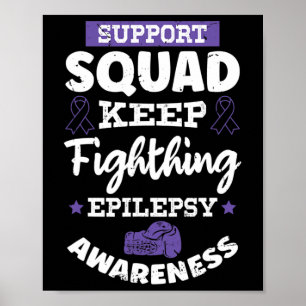 Epileptic Warrior and Purple Ribbon  Epilepsy Awar Poster
