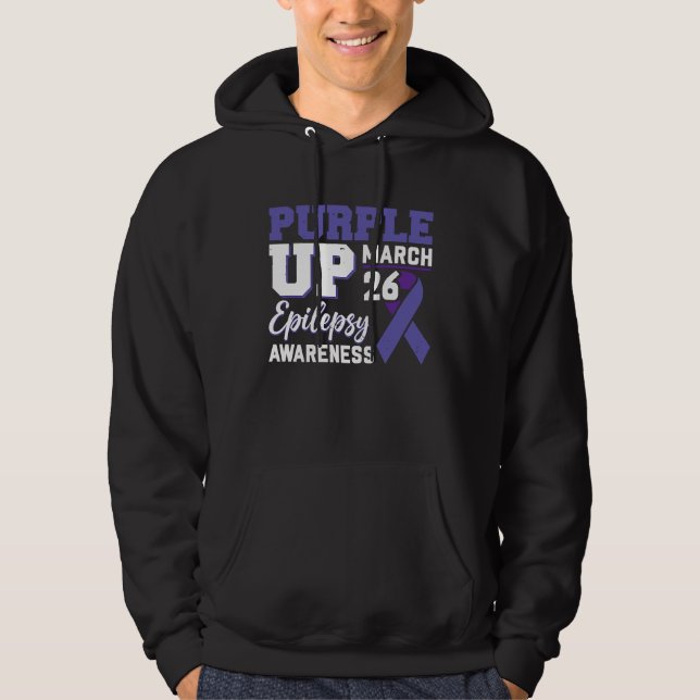 Epileptic Warrior & Purple Ribbon Epilepsy Awarene Hoodie (Front)