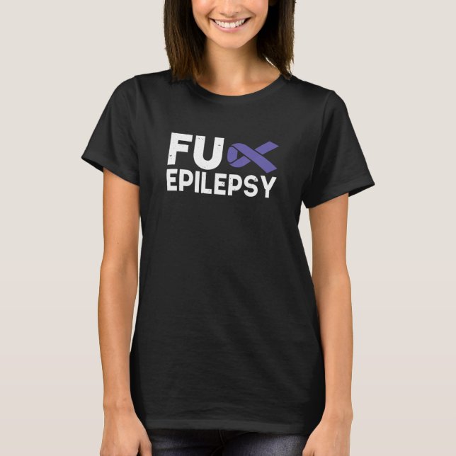 Epileptic Warrior & Purple Ribbon Epilepsy Awarene T-Shirt (Front)