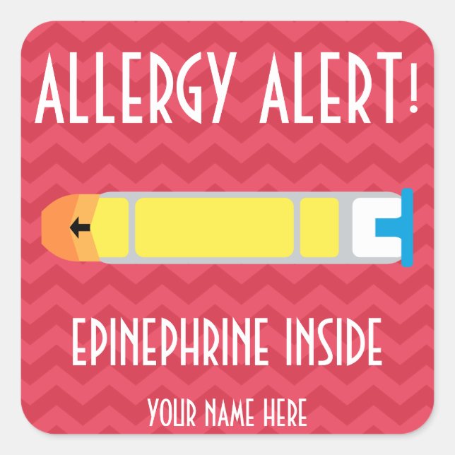 Epinephrine Allergy Alert Stickers (Front)