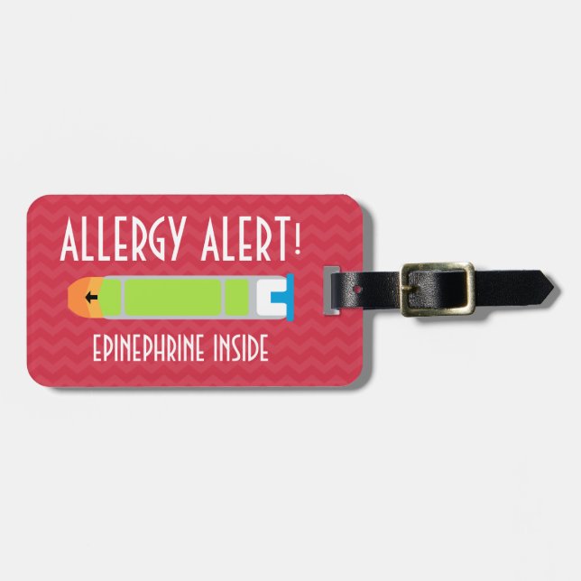 Epinephrine Allergy Alert Tag for Medical Kit (Front Horizontal)