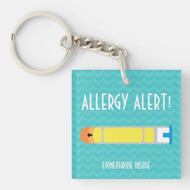 Epinephrine Inside Allergy Alert Kids Personalised Key Ring (Front)