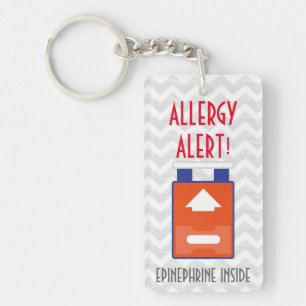 Epinephrine Inside Allergy Alert Kids Personalised Key Ring