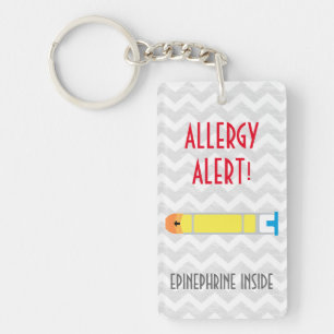 Epinephrine Inside Allergy Alert Kids Personalised Key Ring