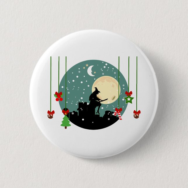 epiphany christmas befana 6 cm round badge (Front)