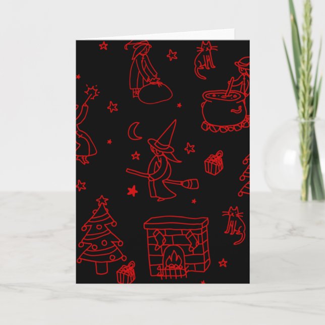 epiphany christmas witch befana black invitation (Front)