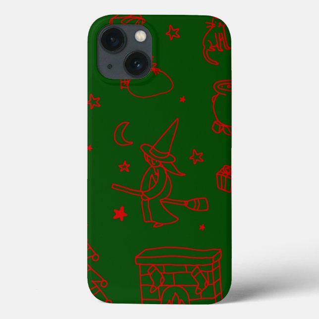 epiphany christmas witch befana green Case-Mate iPhone case (Back)