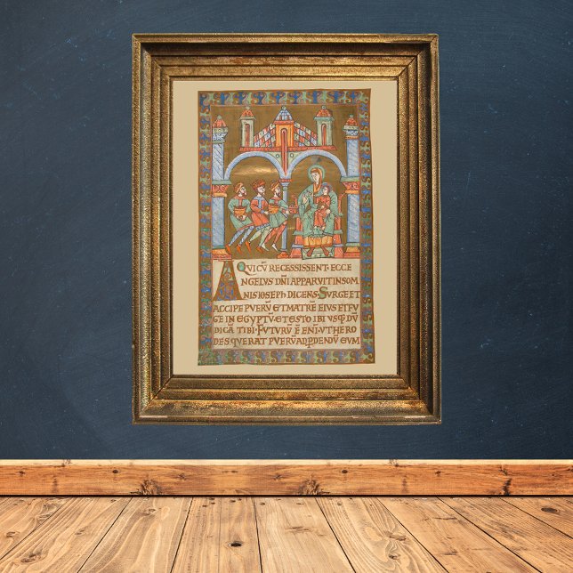 Epiphany Three Kings Christmas Mediaeval Manuscrip Poster (Epiphany Three Kings -Christmas Catholic Christian Medieval Manuscript Poster)