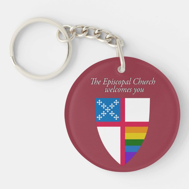 Episcopal Church Welcomes YOU LGBTQ PRIDE Key Ring (Front)
