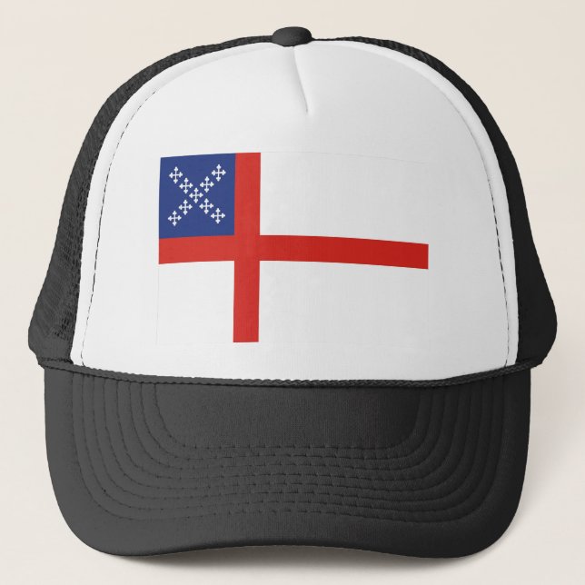 episcopal flag church religion cross god trucker hat (Front)
