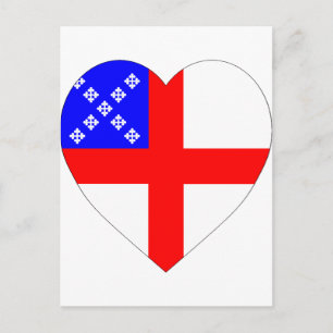 Episcopal Flag Heart Postcard