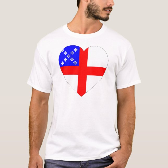 Episcopal Flag Heart T-Shirt (Front)