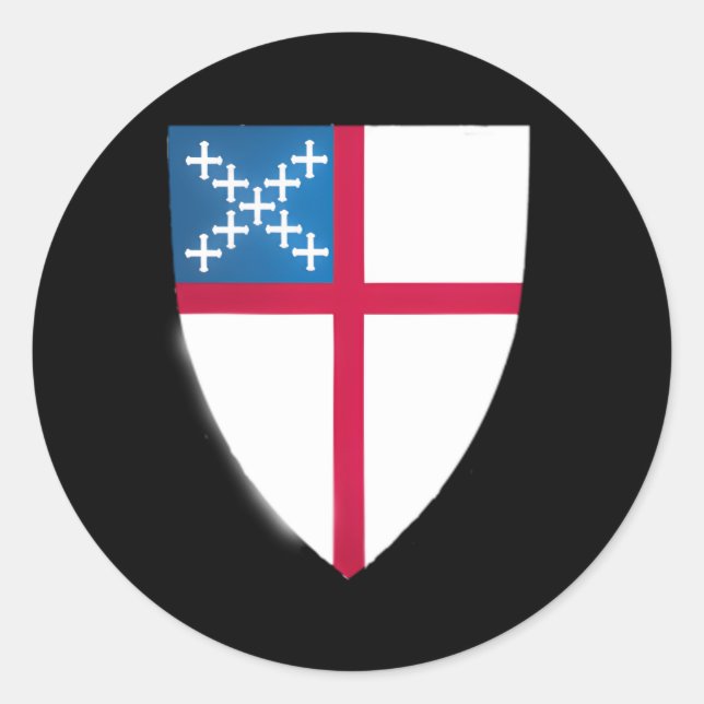 Episcopal Shield Emblem Classic Round Sticker (Front)