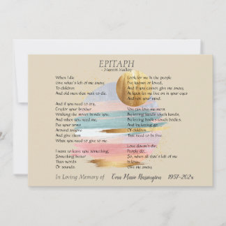 Epitaph Poem II | Customisable Memorial Card