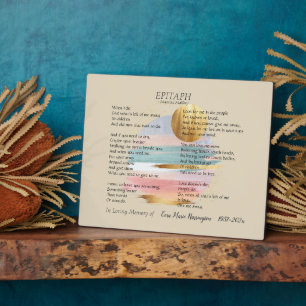 Epitaph Poem II   Customisable Memorial  Plaque