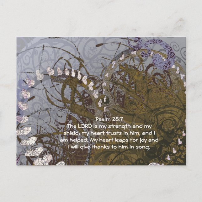 EPsalm 28:7-The LORD is my strength and my shield Postcard (Front)