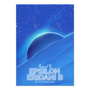 Epsilon Eridani b sci-fi Travel poster