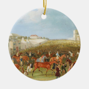 Epsom Races: The Race Over (oil on canvas) Ceramic Ornament