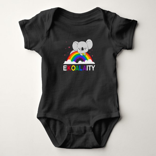 Equal Human Rights Colourful Rainbow Koala Love Baby Bodysuit (Front)