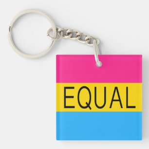 EQUAL Pansexual Flag Key Ring