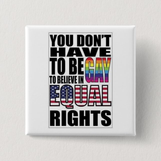 Equal Rights 15 Cm Square Badge (Front)