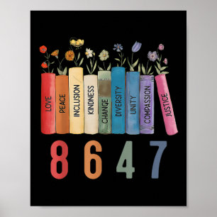 Equal Rights Book Flower 8647 Trump Feminist Women Poster