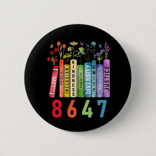 Equal Rights Book Flower Anti Trump Feminist Women 6 Cm Round Badge