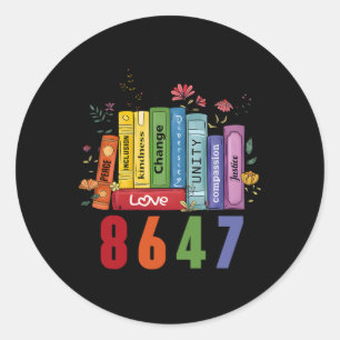 Equal Rights Book Flower Anti Trump Feminist Women Classic Round Sticker