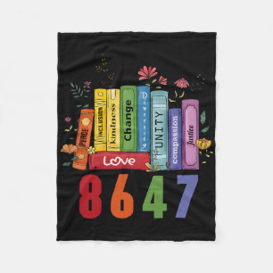 Equal Rights Book Flower Anti Trump Feminist Women Fleece Blanket