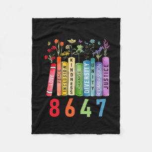 Equal Rights Book Flower Anti Trump Feminist Women Fleece Blanket