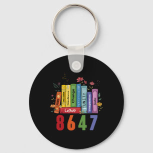 Equal Rights Book Flower Anti Trump Feminist Women Key Ring