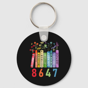 Equal Rights Book Flower Anti Trump Feminist Women Key Ring