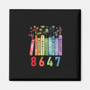 Equal Rights Book Flower Anti Trump Feminist Women Magnet
