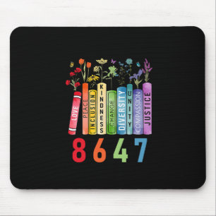 Equal Rights Book Flower Anti Trump Feminist Women Mouse Pad
